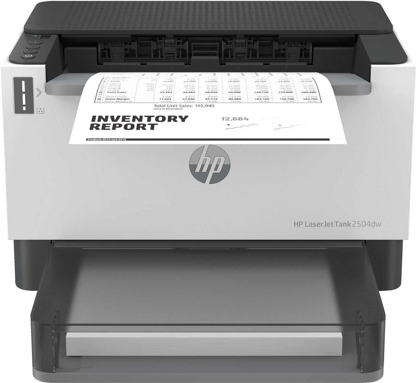 HP LaserJet Tank 2504Dw – A4, S/W, Duplex, 22 S./Min., 600 × 600 dpi, WLAN/LAN/USB, Papier: 250 Blatt