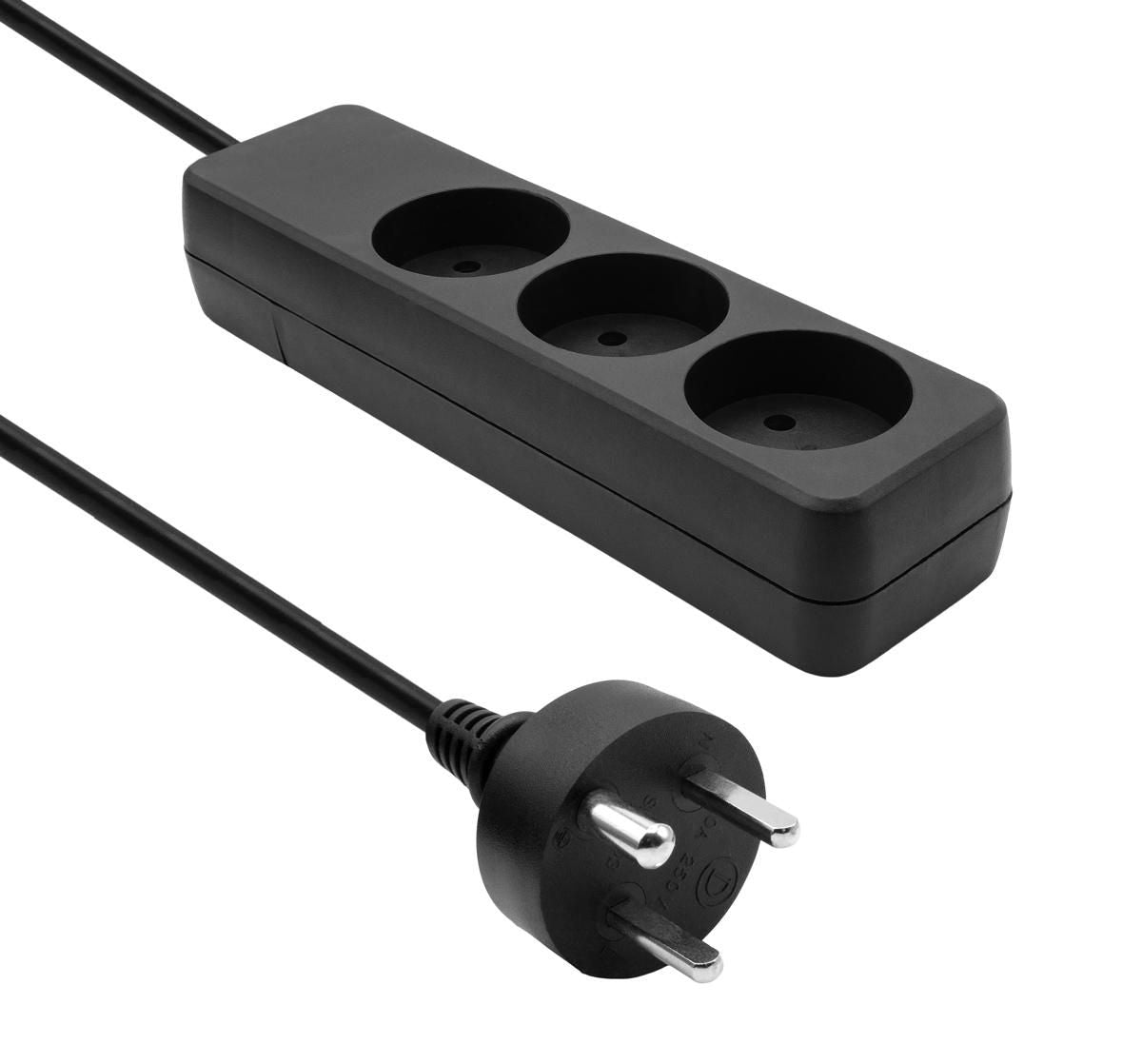 Proxtend Steckdosenleiste – 3-fach, 10 m, Schwarz