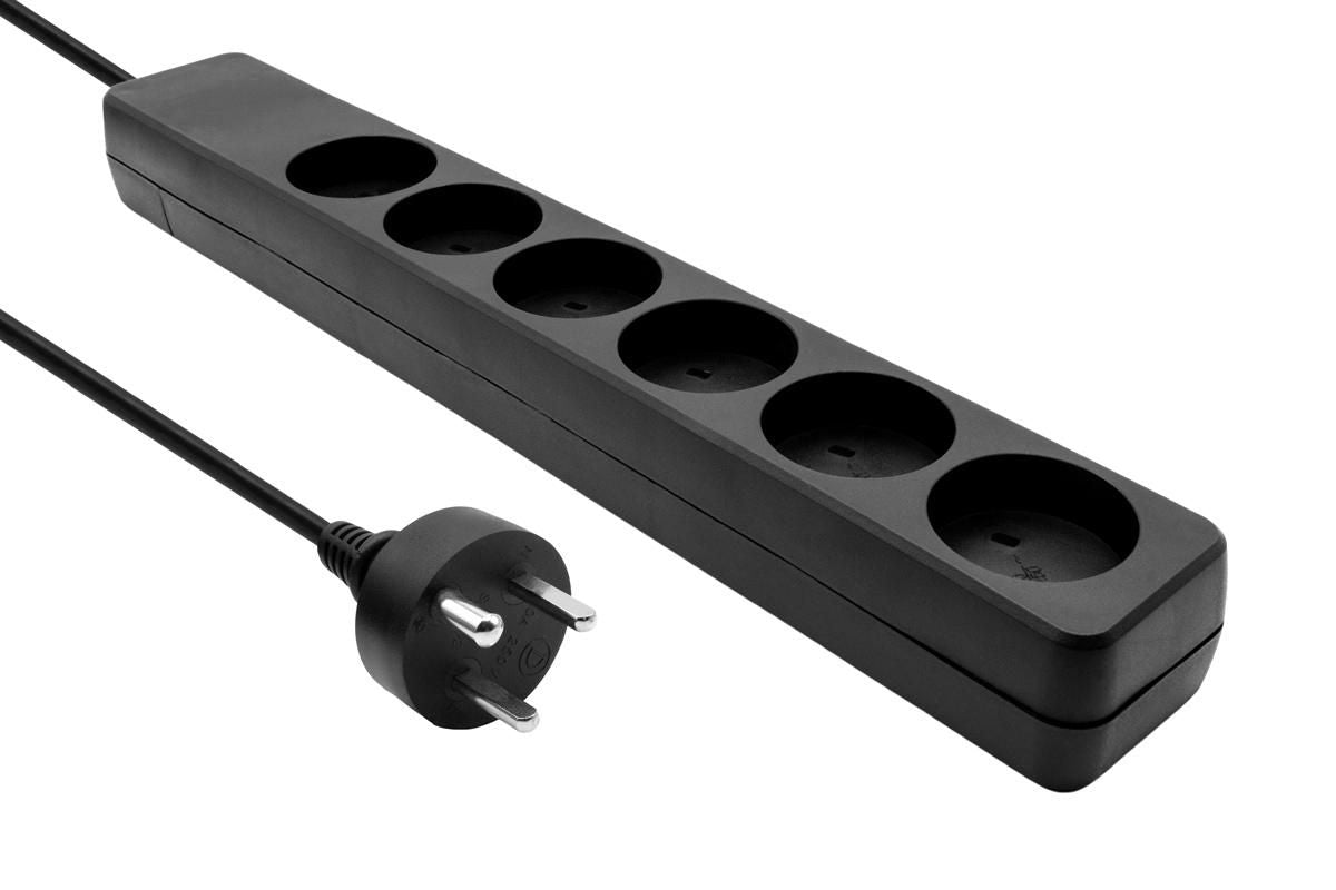 Proxtend 3M Steckdosenleiste – Schwarz, 6-fach