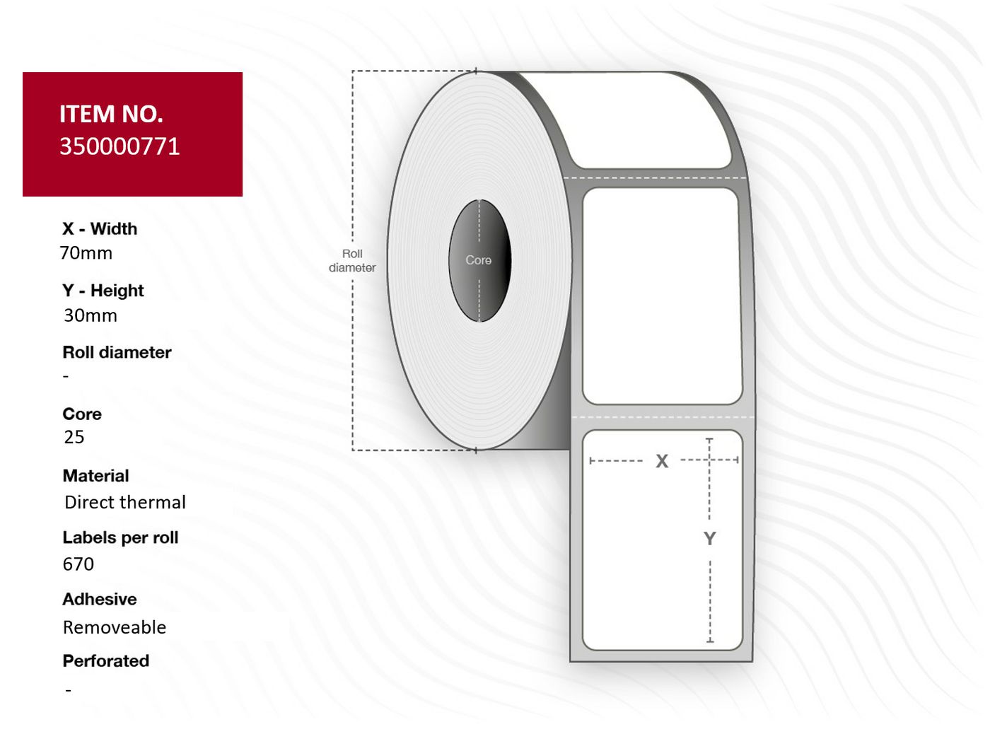 Capture Druckeretiketten Split-Label, 70 mm × 47 mm, weiss, 4 Rollen (670 Etiketten/Rolle)