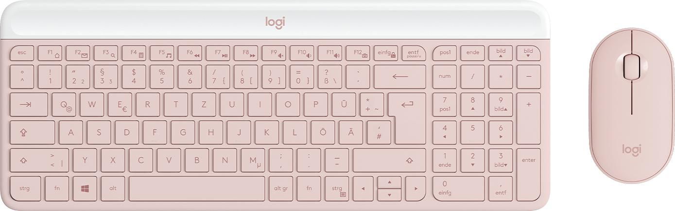 Logitech MK470 Slim Combo – Tastatur, DE-Layout (DE), Rosa