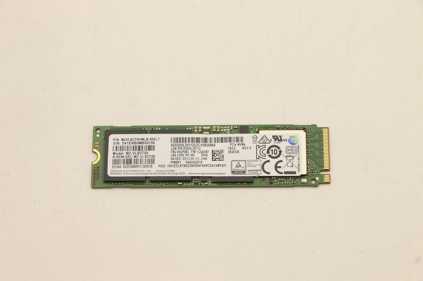 Lenovo M.2 PCIe NVMe SSD – 2'048 GB