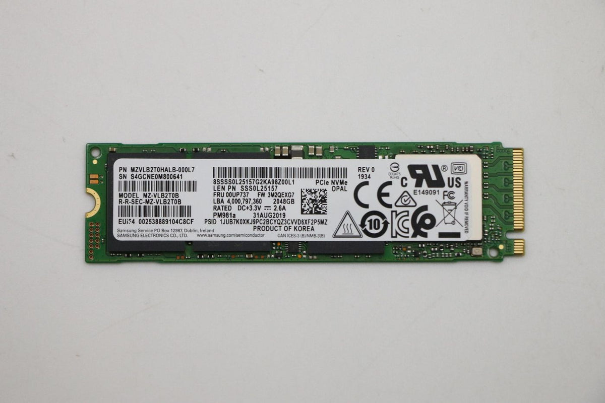Lenovo FRU00UP737 – M.2 2280 PCIe NVMe 2 TB – OPAL 2.0