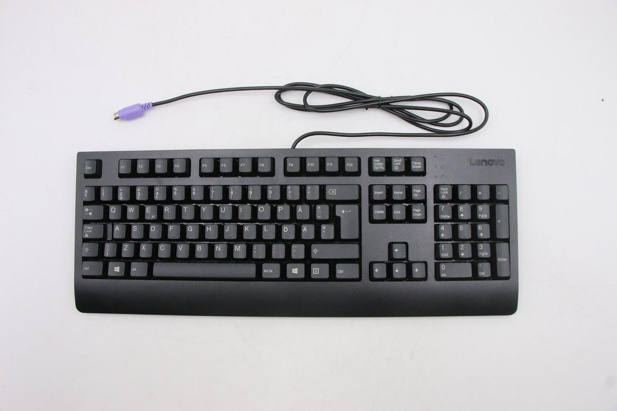 Lenovo Tastatur PS/2 – Tastatur – kabelgebunden (PS/2) – QWERTY (Nordisch) – Schwarz