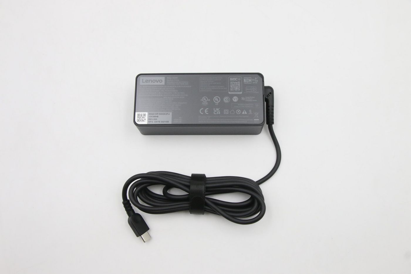 Lenovo 5A10W86255 USB-Ladegerät 65 W – USB-C×1 – für Lenovo-Laptops – Schwarz