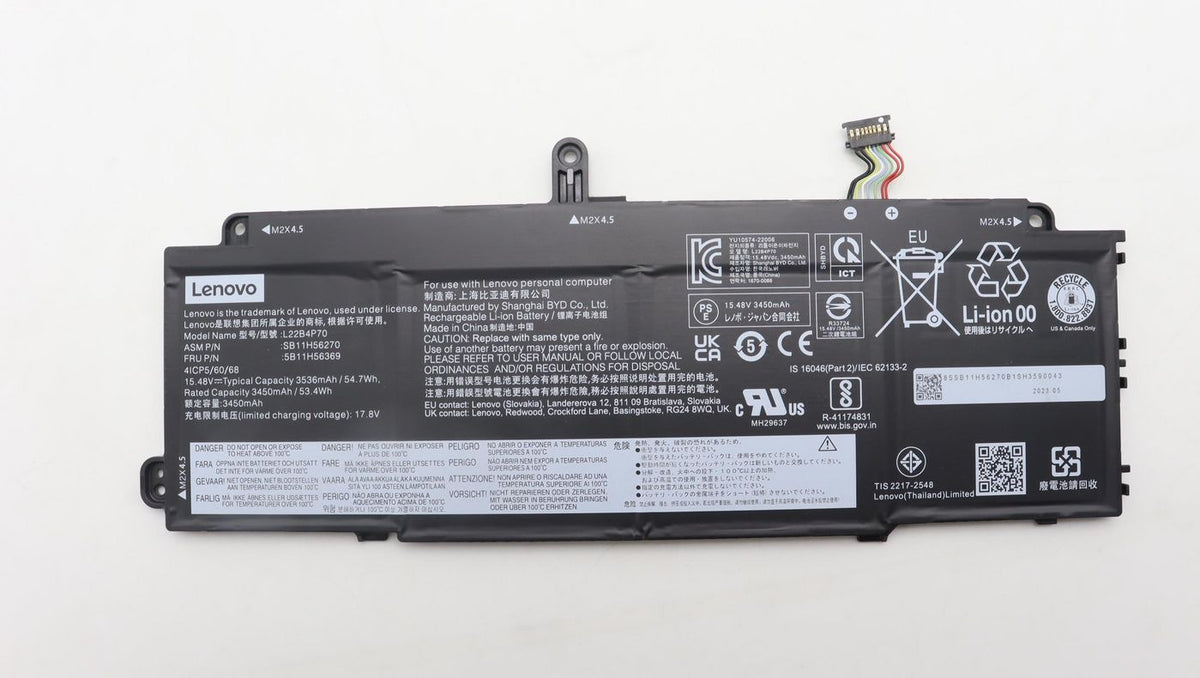 Lenovo X13 Yoga Notebook-Akku – für Lenovo ThinkPad X13 Yoga – 54,7 Wh, FRU5B11H56369