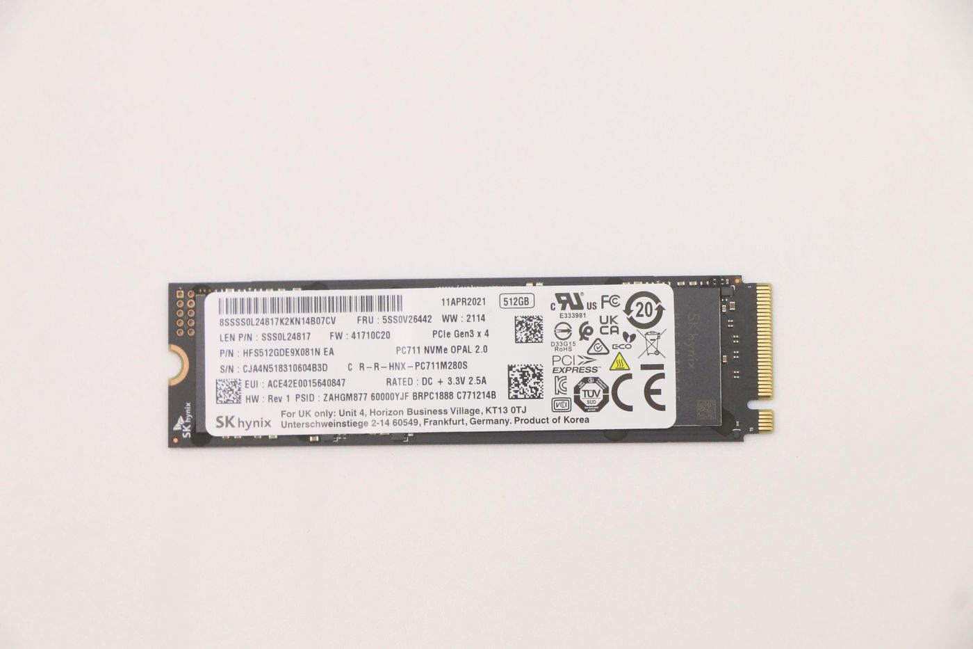 Lenovo 512 GB M.2 2280 PCIe 3.0 x4 SSD