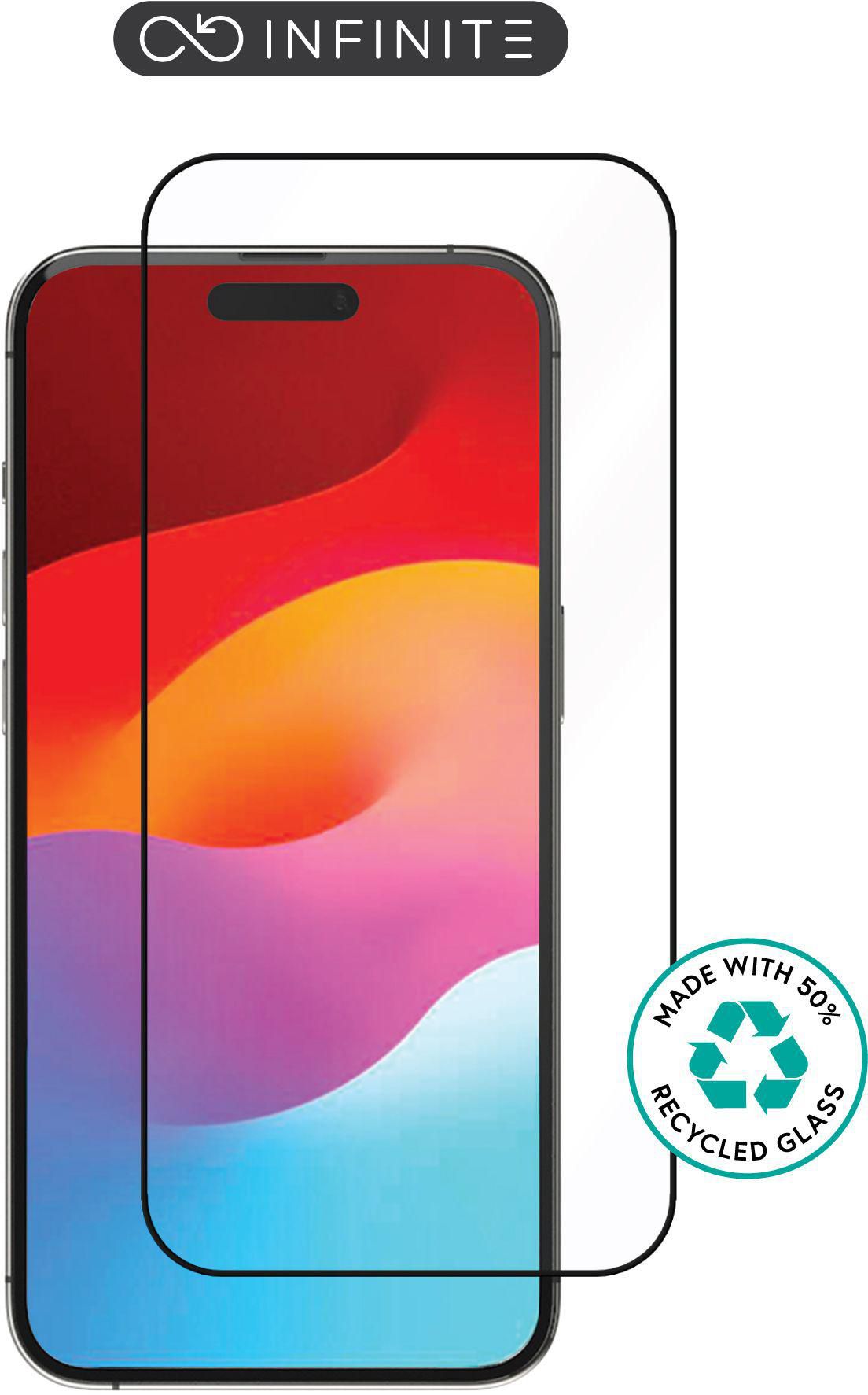 eSTUFF Displayschutz – für Apple iPhone 15 Plus – Gehärtetes Glas, Full-Cover