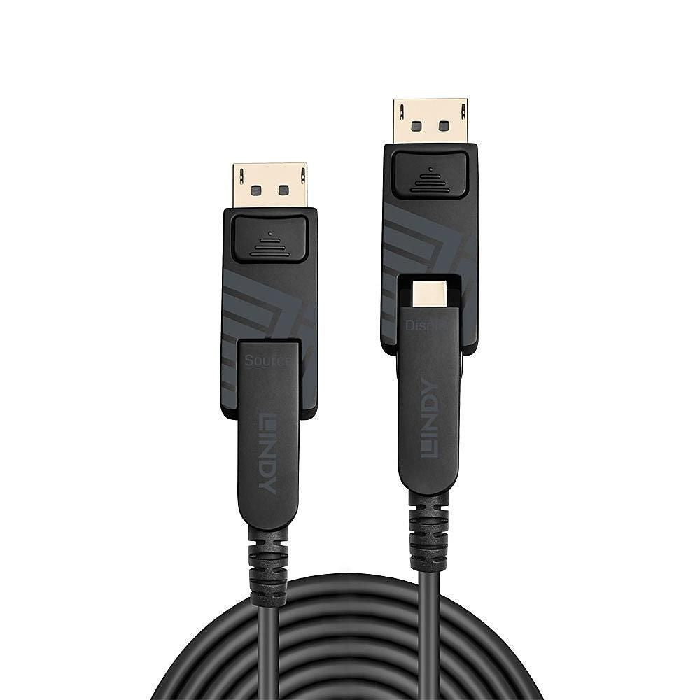 Lindy DisplayPort 1.4 Hybrid-Glasfaserkabel – 10 m