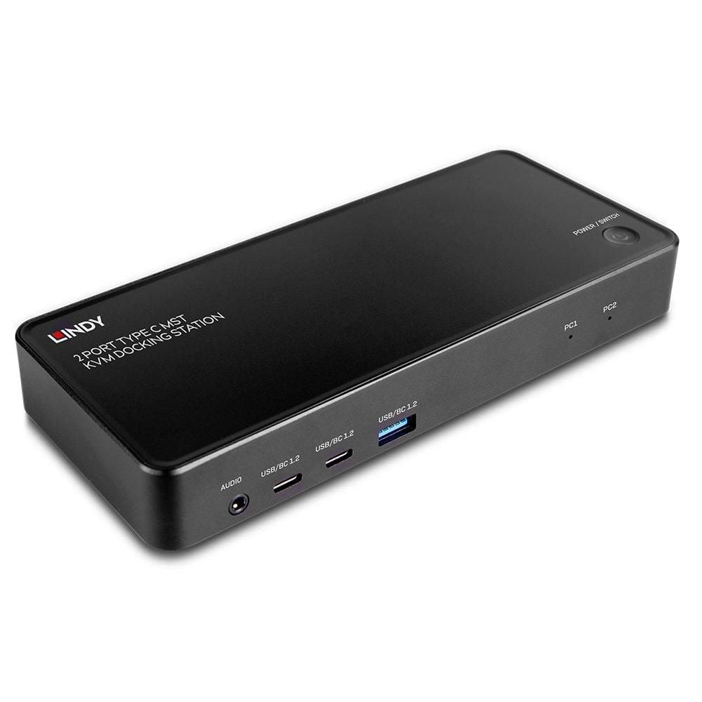 Lindy 2 Port Type C MST KVM Docking – KVM-Switch 2×1, USB-C