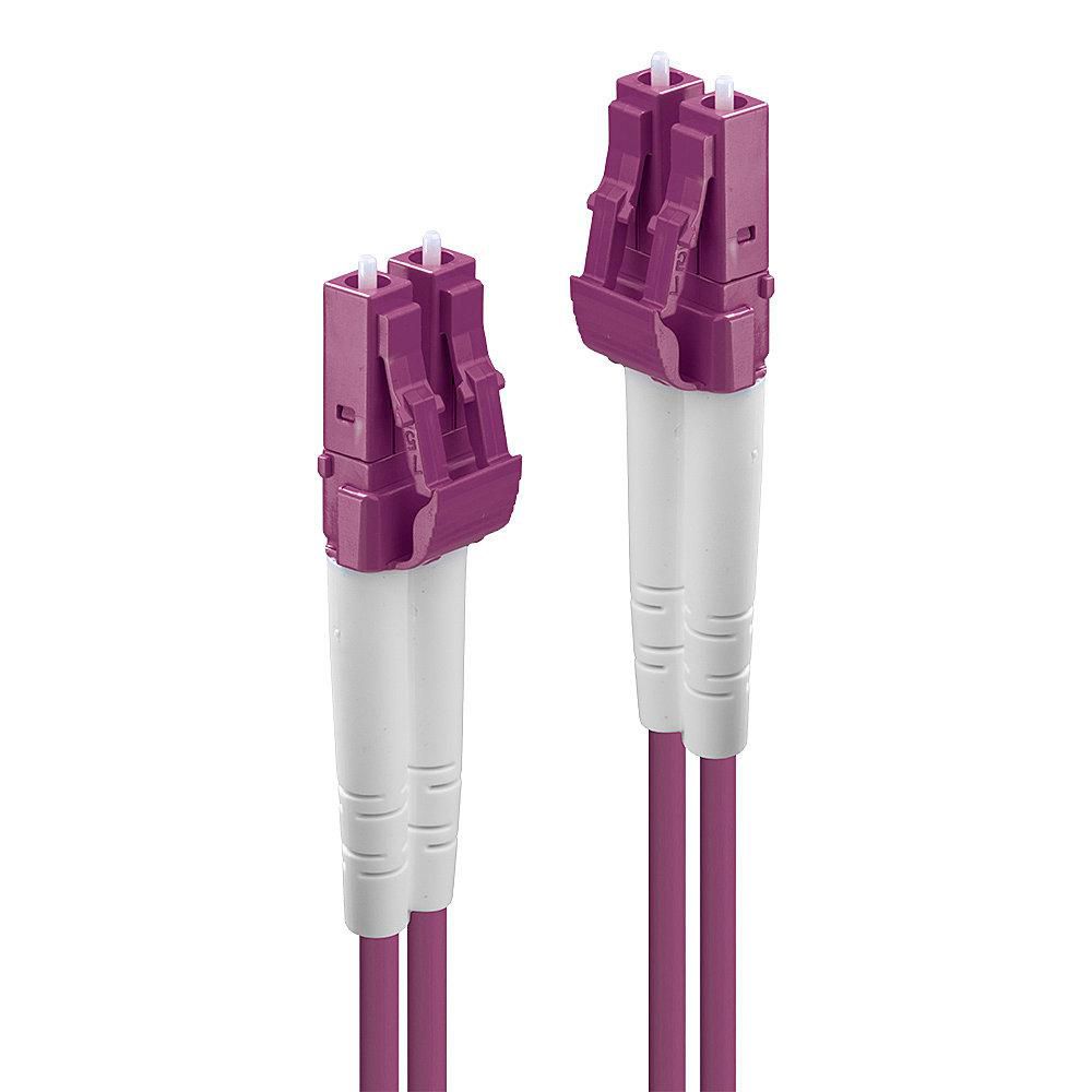 Lindy LWL-Patchkabel – LC–LC, Multi-Mode (OM4), 5 m, Pink