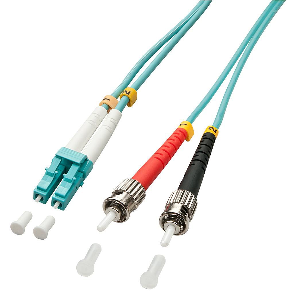 Lindy LWL Patchkabel – LC-ST, OM3 (Multimode), 5 m, Duplex, Türkis