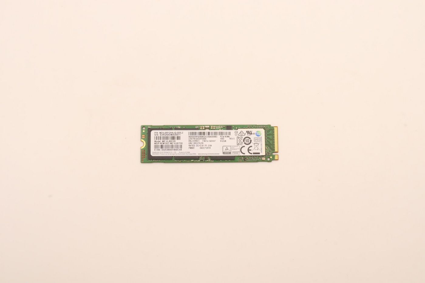 Lenovo M.2 NVMe SSD – 512 GB, PCIe 3.0