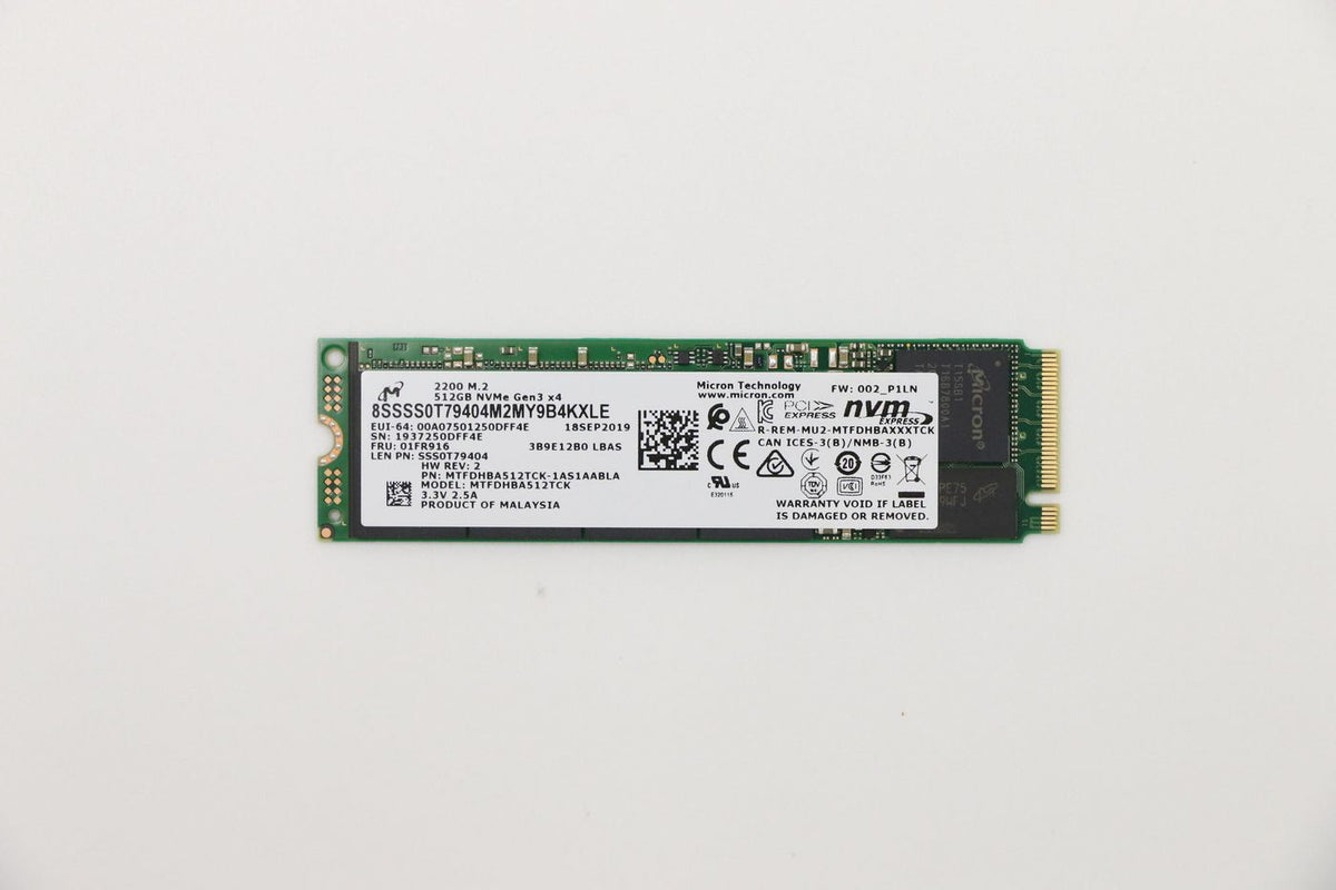 Lenovo FRU01FR916 – 512 GB M.2 PCIe NVMe SSD