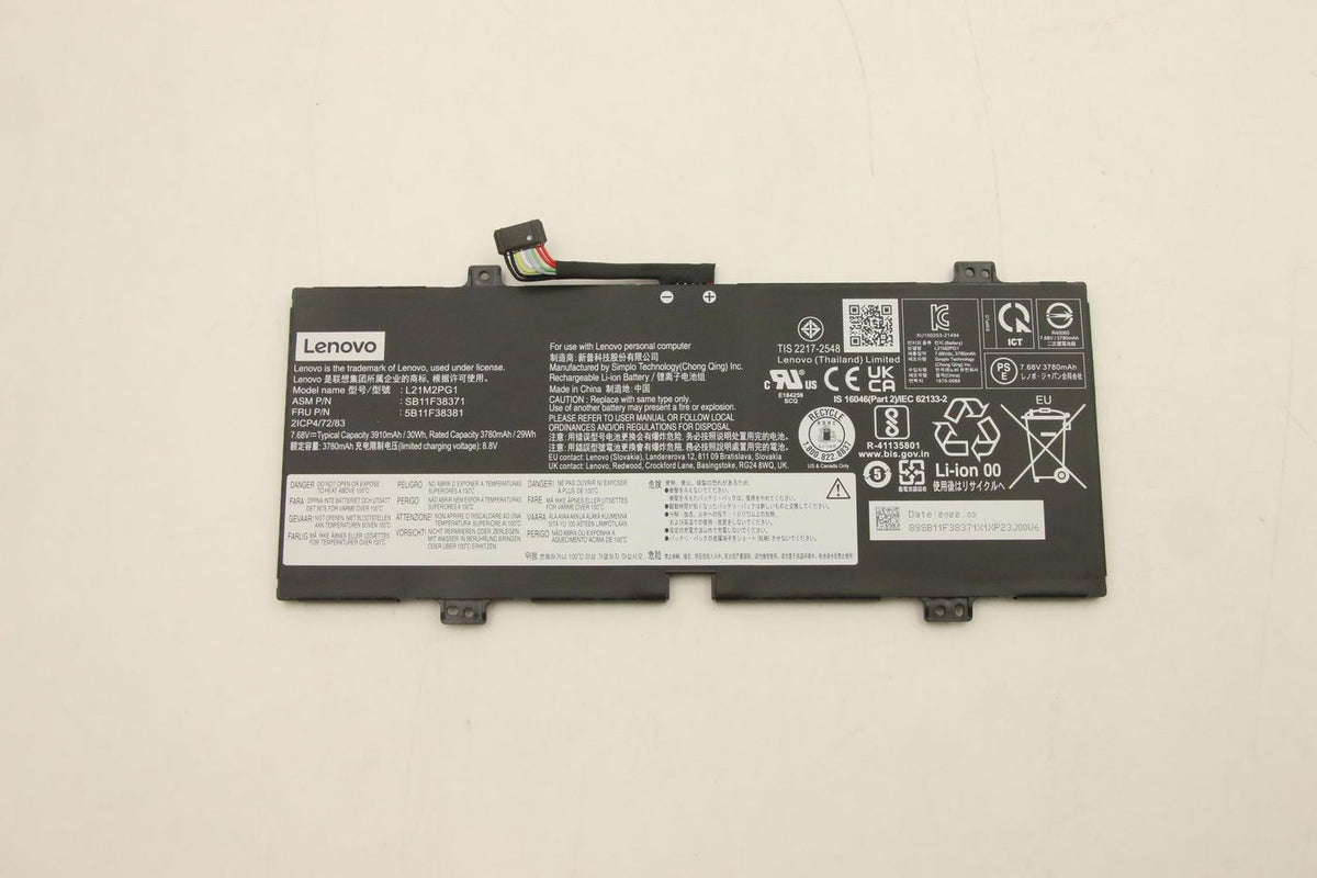 Lenovo Notebook-Akku – für Lenovo Notebooks (FRU 5B11F38381) – 30 Wh, 7,68 V