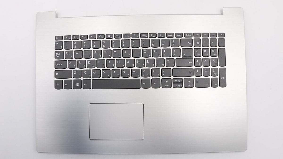 Lenovo Ersatz-Tastatur für Lenovo Notebooks – Hebräisch, Platingrau, mit Touchpad – FRU5CB0R20172