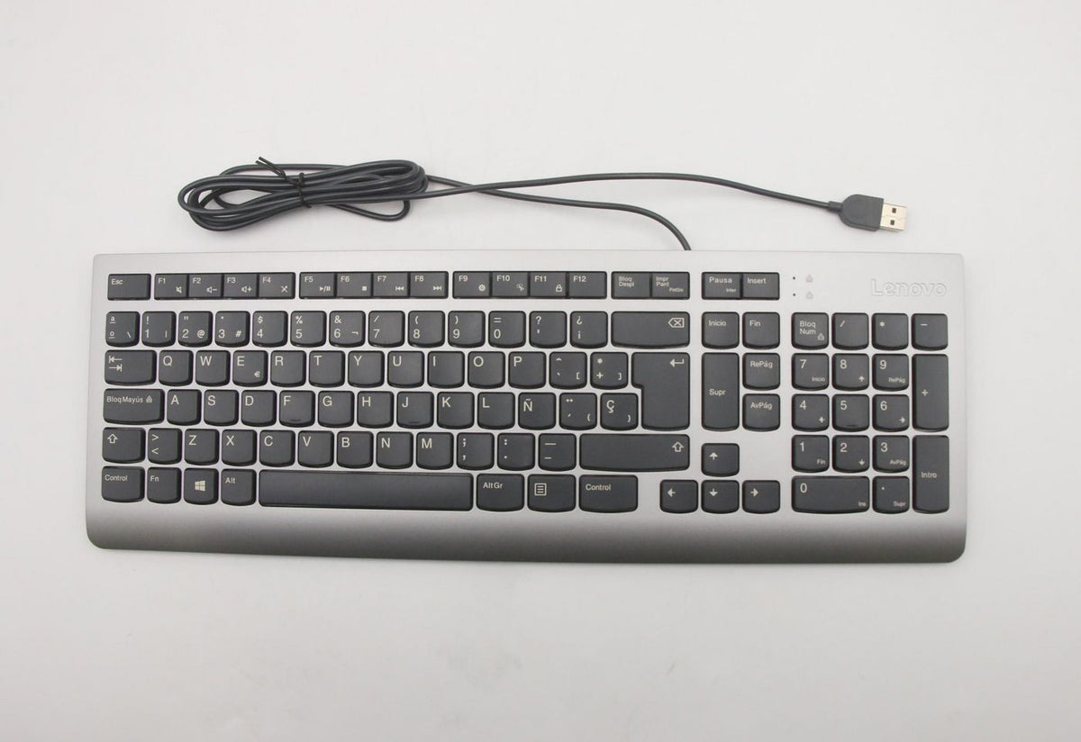 Lenovo EKB-536A – Tastatur – kabelgebunden, USB – QWERTY (ES) – Grau