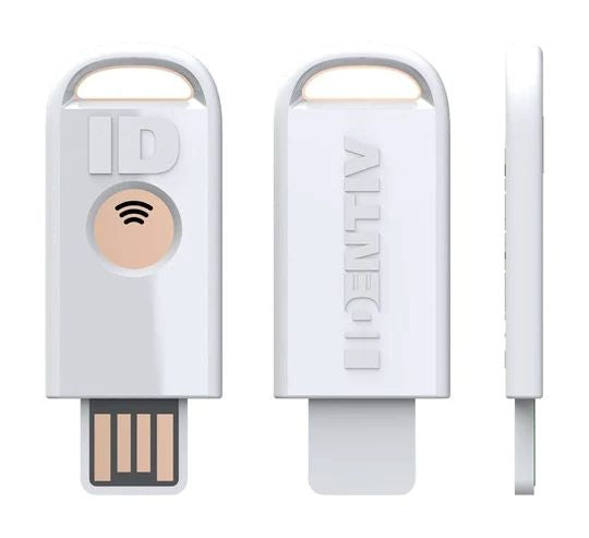 Identiv uTrust FIDO2 Sicherheitsschlüssel+ USB-Chipkartenleser – NFC, USB-A, 1 Stk., Weiss