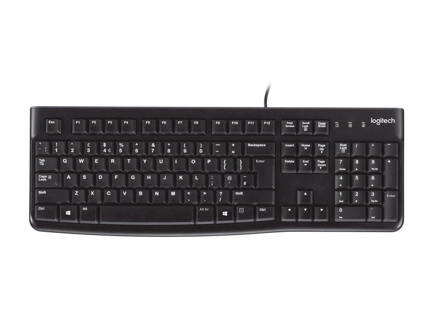 Logitech K120 – Tastatur – kabelgebunden – USB – QWERTY (US-INT) – schwarz