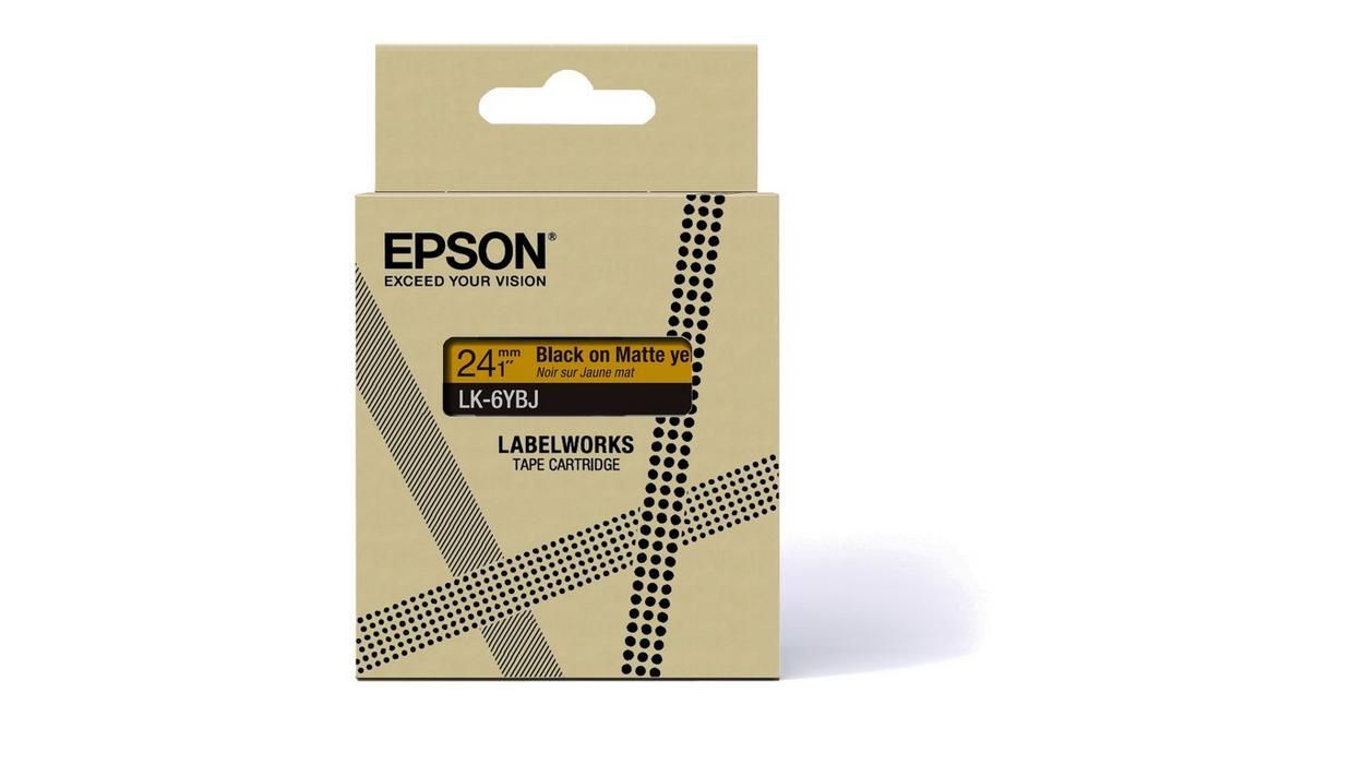 Epson LK-6YBJ Schriftband – Schwarz auf Gelb – 24 mm – für Epson LabelWorks