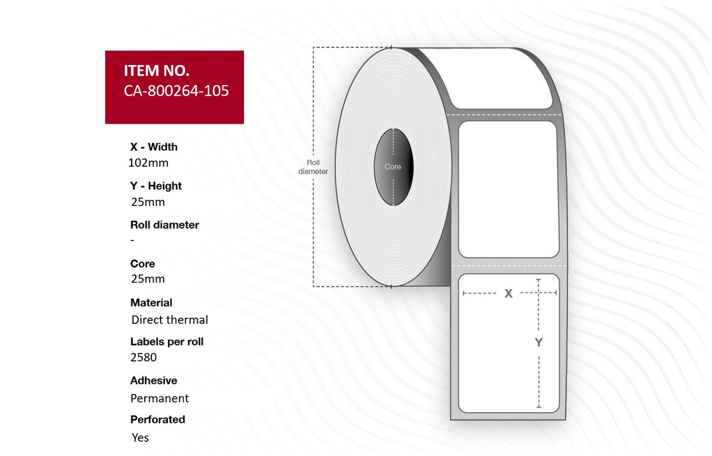 Capture Endlos-Kartonschilder, 102 mm × 64,5 m, permanent, 12 Rollen