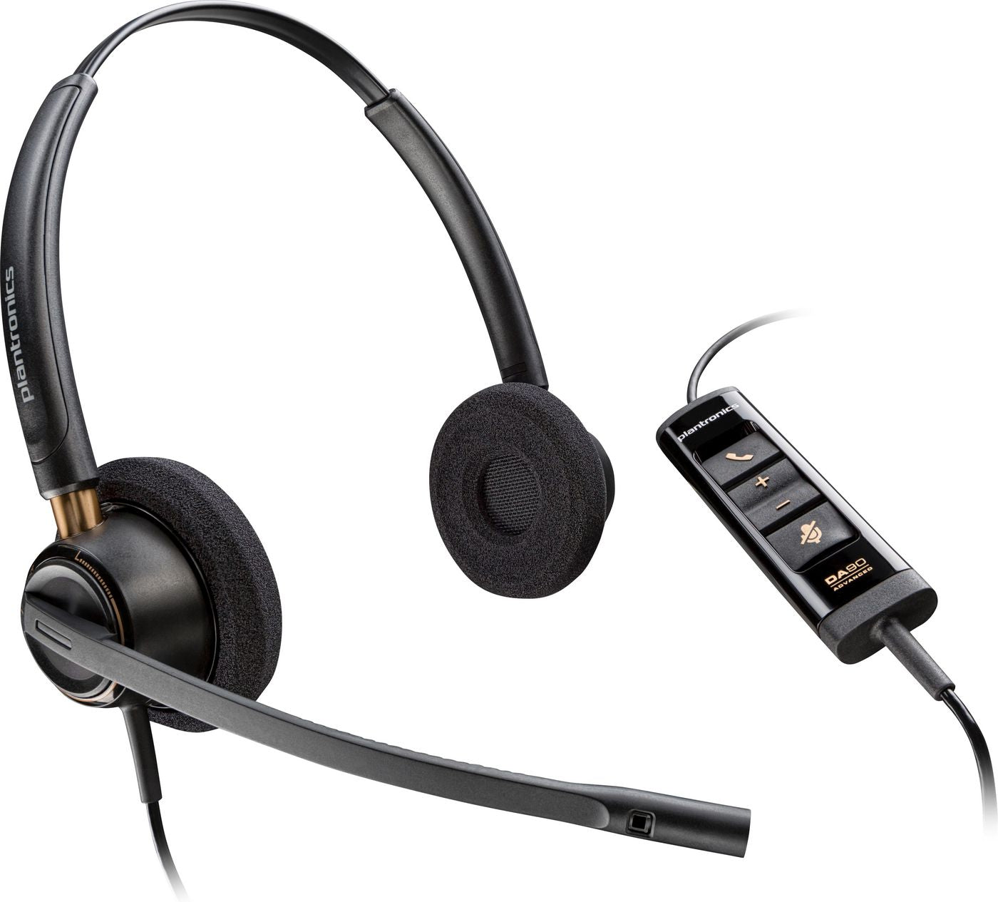 Poly EncorePro 525 Office-Headset – On-Ear, Stereo, Kabel (USB-A), MS Teams zertifiziert, Schwarz