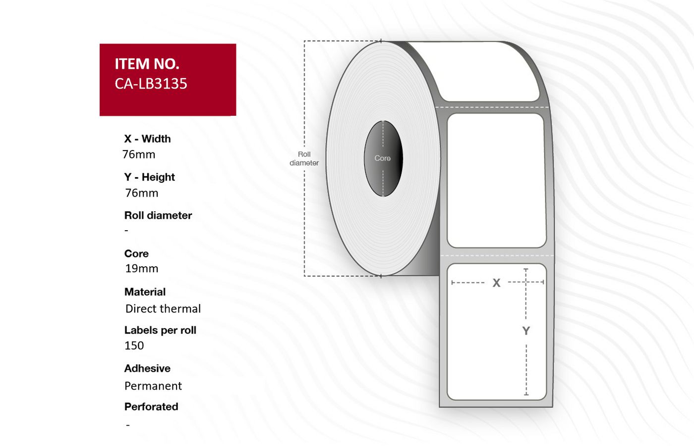 Capture Selbstklebende Etiketten, 76 mm × 76 mm, unbeschichtetes Thermopapier, permanent selbstklebend