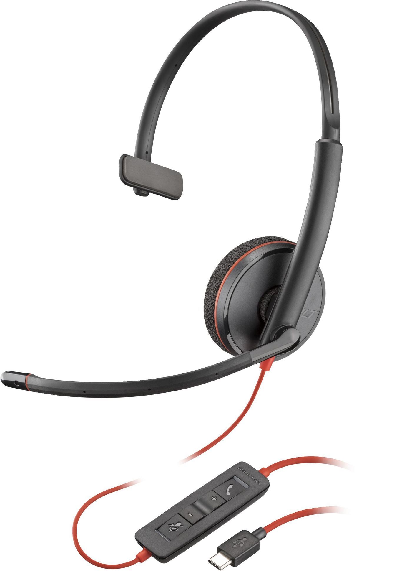 Poly Blackwire 3210 Office-Headset – On-Ear, Mono, Kabel (USB-C), Schwarz