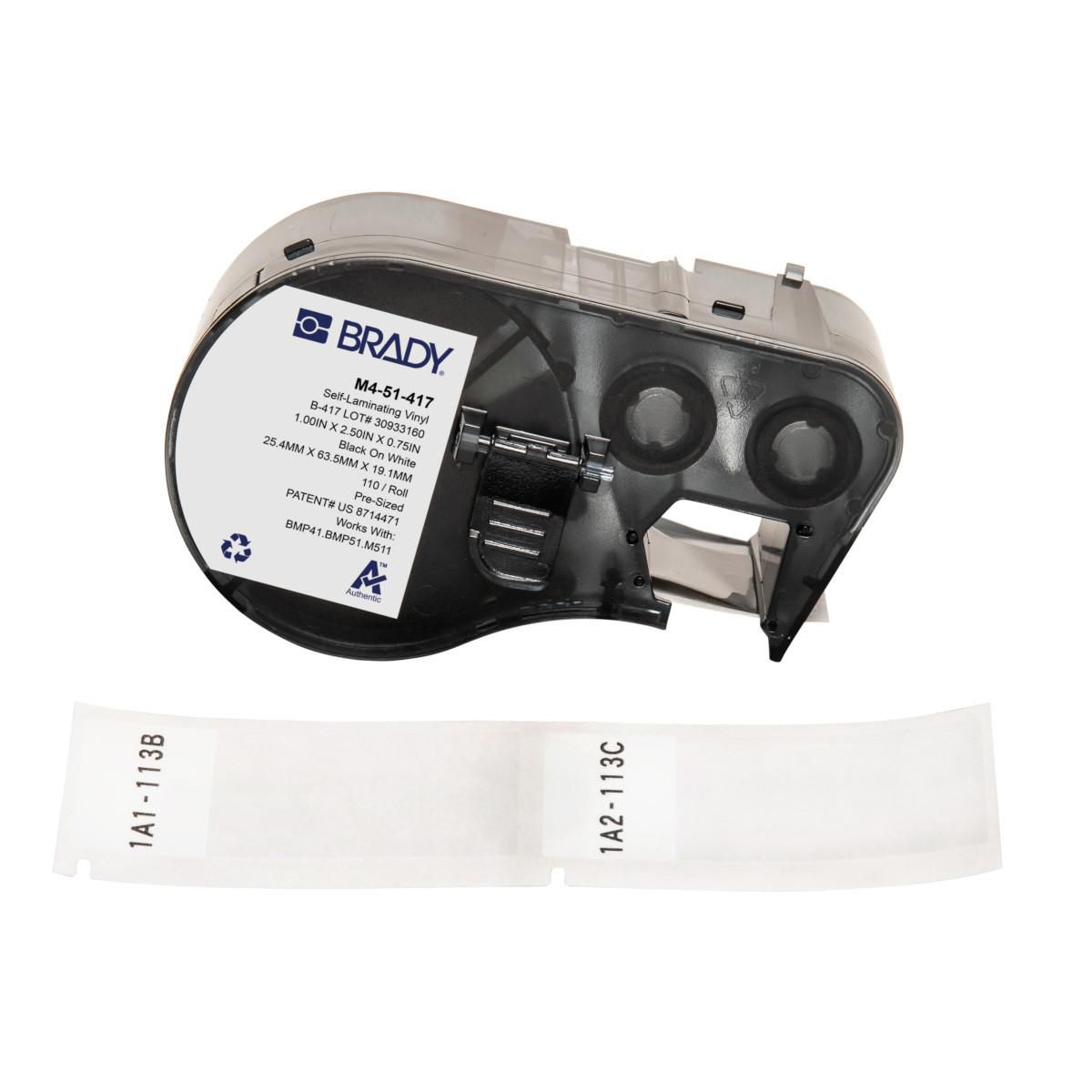 Brady Etiketten (Rolle) 25 × 64 mm – Vinyl – Permanent haftend – Thermotransfer – 110 Etiketten/Rolle