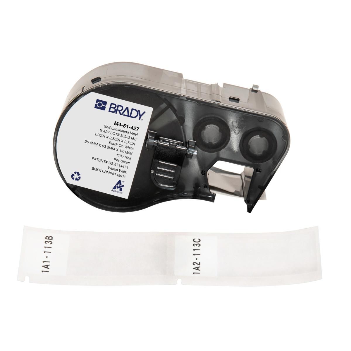 Brady M4-51-427 – Etiketten (Rolle) 25 × 64 mm – Vinyl – Thermotransfer – für BMP41/BMP51/BMP53/M511