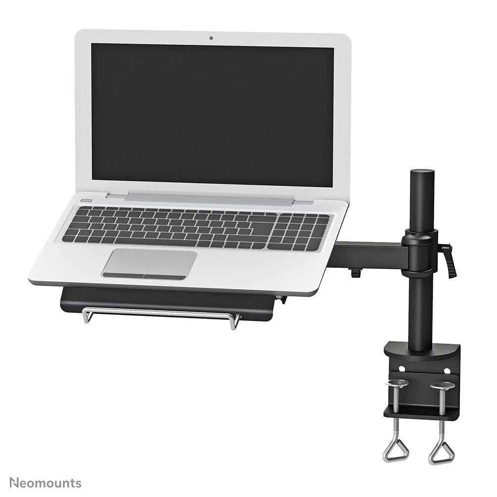Neomounts Laptop-Arm – bis 22", VESA 100×100, Tragkraft 15 kg – Schwarz