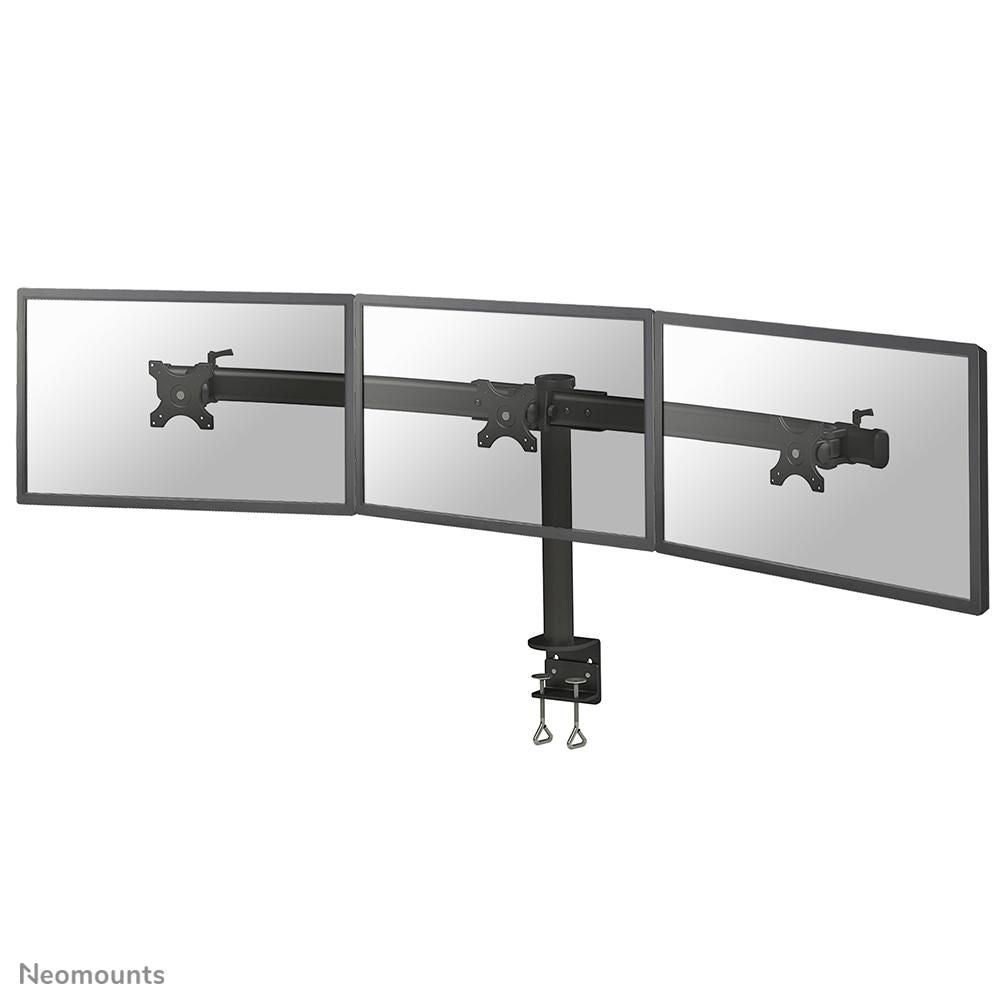 Neomounts FPMA D700D3 – Monitorarm, Dreifach, Tischklemme, bis 27", VESA 75 × 75/100 × 100 mm, 8 kg, Schwarz
