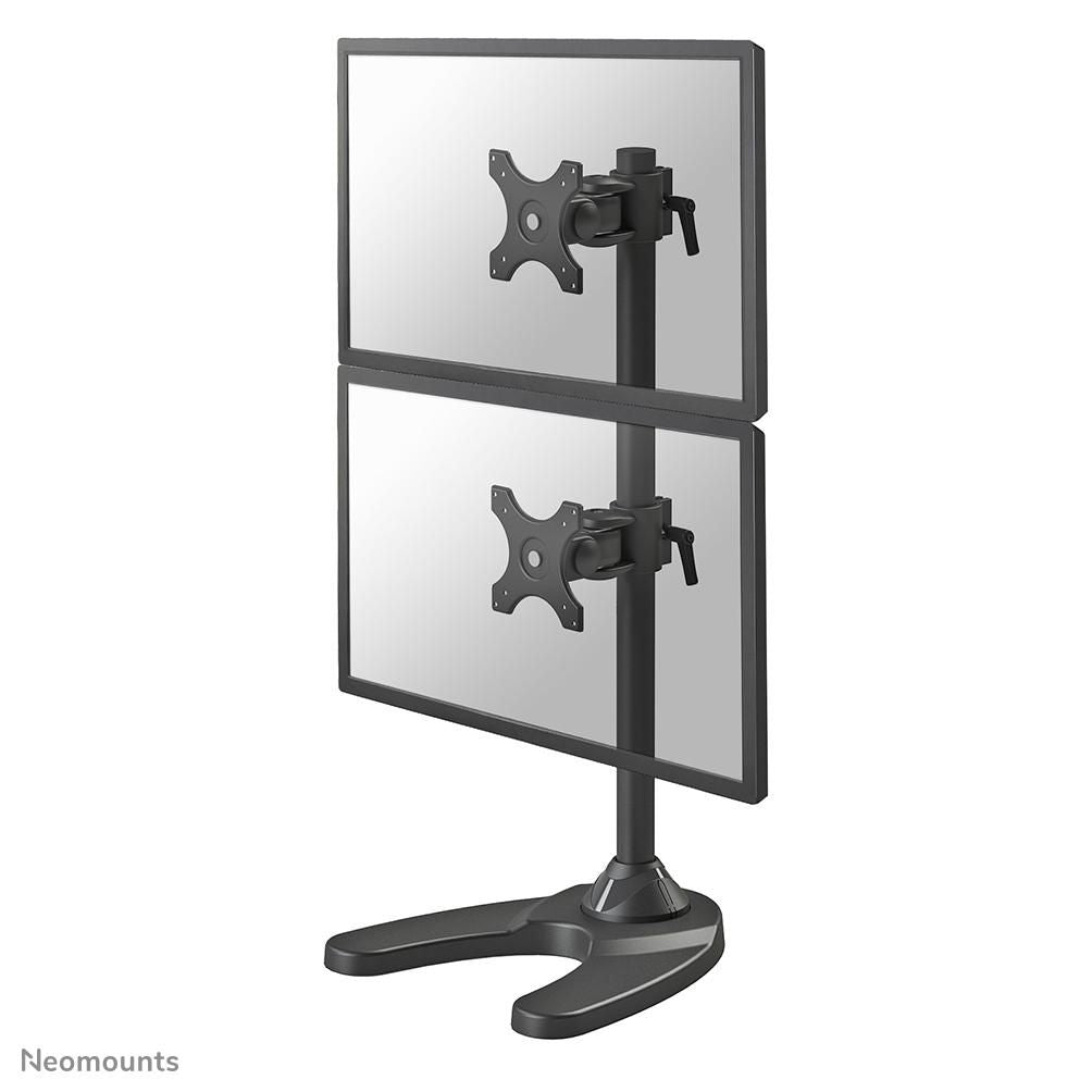 Neomounts Monitorarm, Dual, Tischdurchführung, bis 27", VESA 75 × 75/100 × 100 mm, 6 kg, drehbar, schwarz