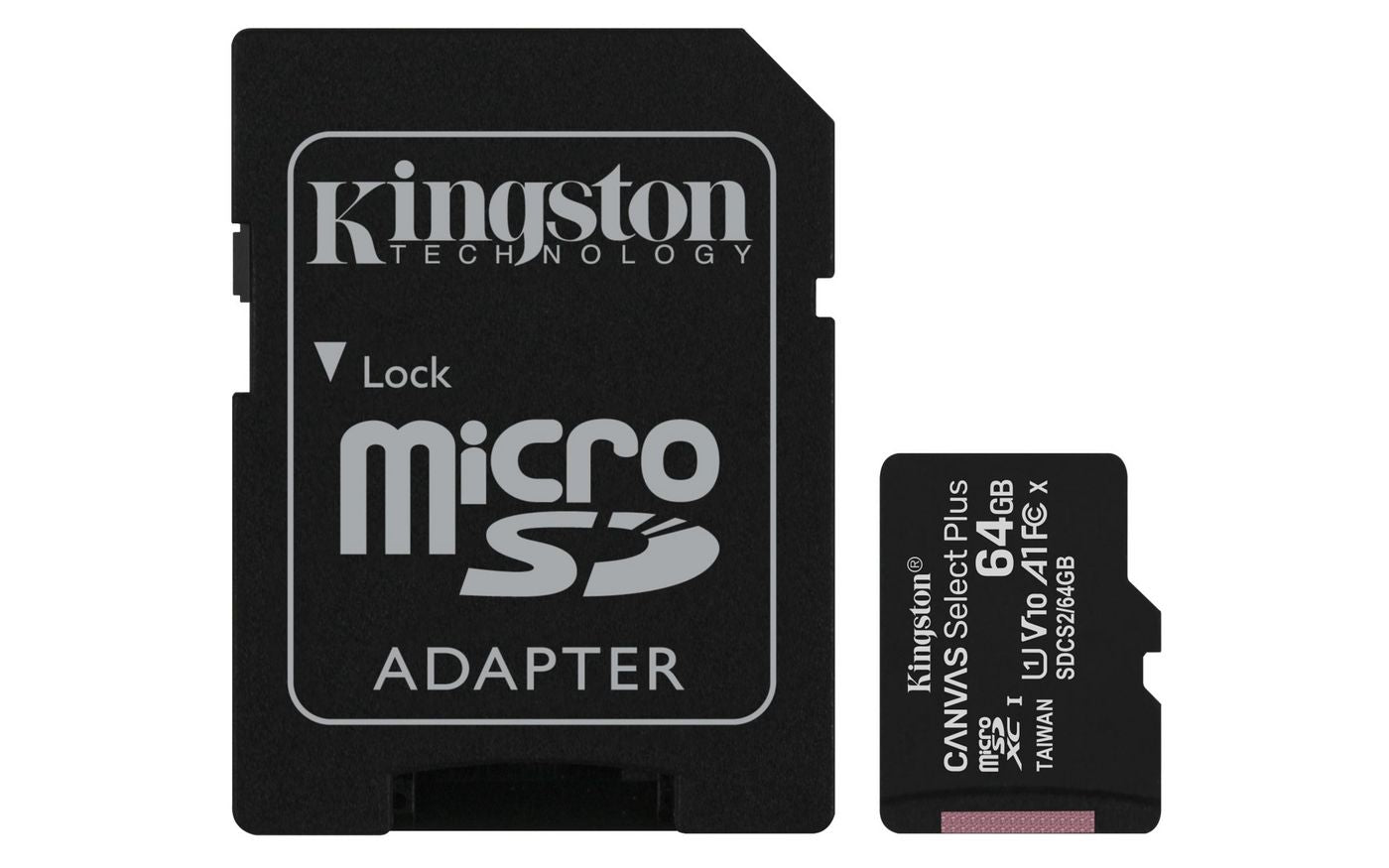 Kingston Canvas Select Plus 100R A1 C10 – 64 GB microSDXC, Adapter