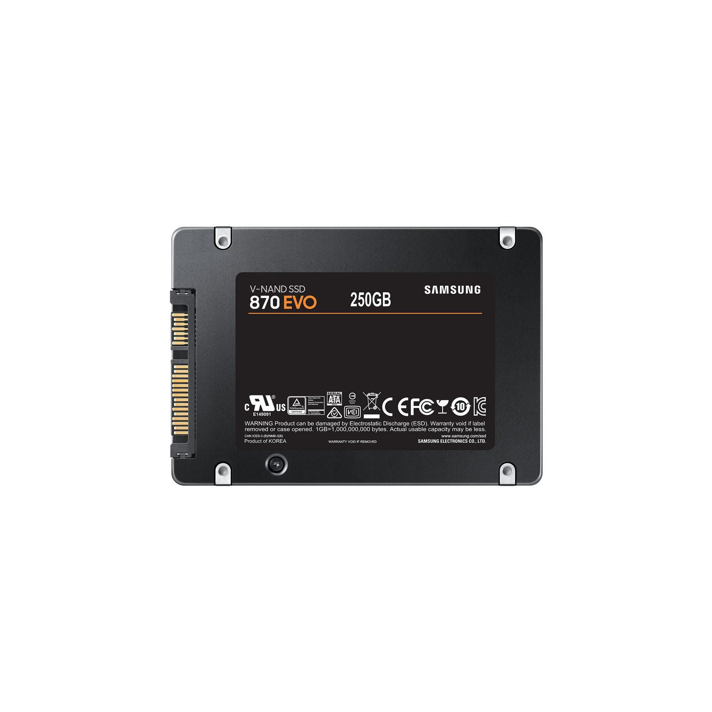 Samsung 870 EVO 250 GB – 2,5" SATA III SSD – 560/530 MB/s