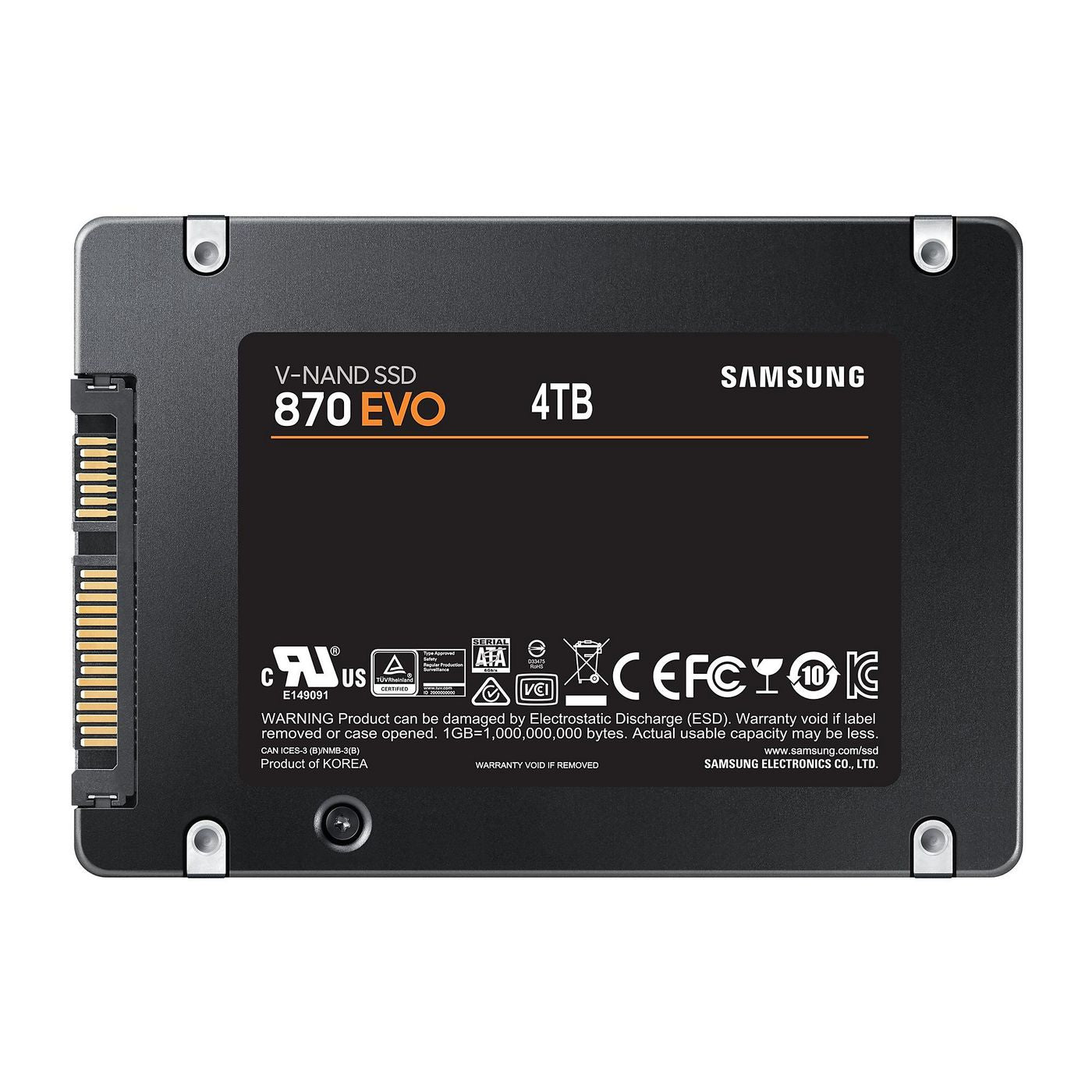 Samsung 870 EVO – 4 TB 2,5" SATA SSD – 560 MB/s lesen, 530 MB/s schreiben