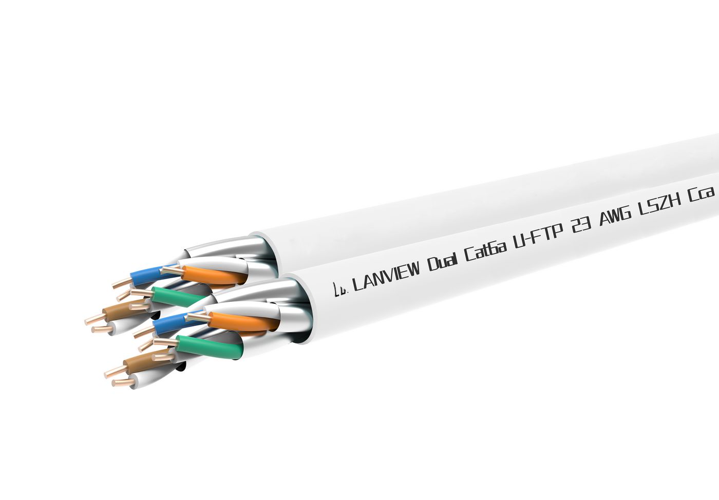 Lanview Cat6a Netzwerkkabel – 305 m, Weiss, U-FTP, LSZH, Cca