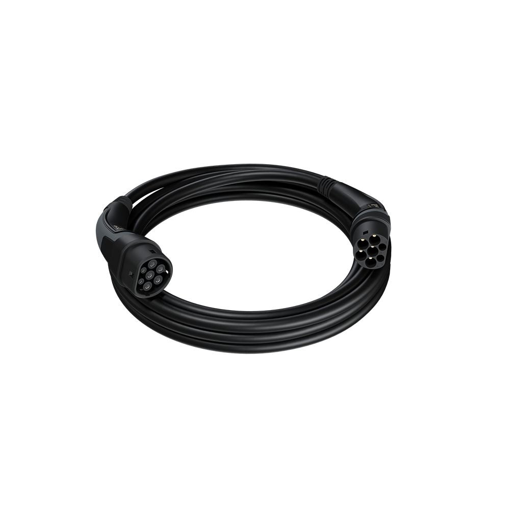 go-e Typ 2 Stromkabel – Typ 2–Typ 2, 7,5 m, 22 kW/32 A (dreiphasig), IP55, schwarz