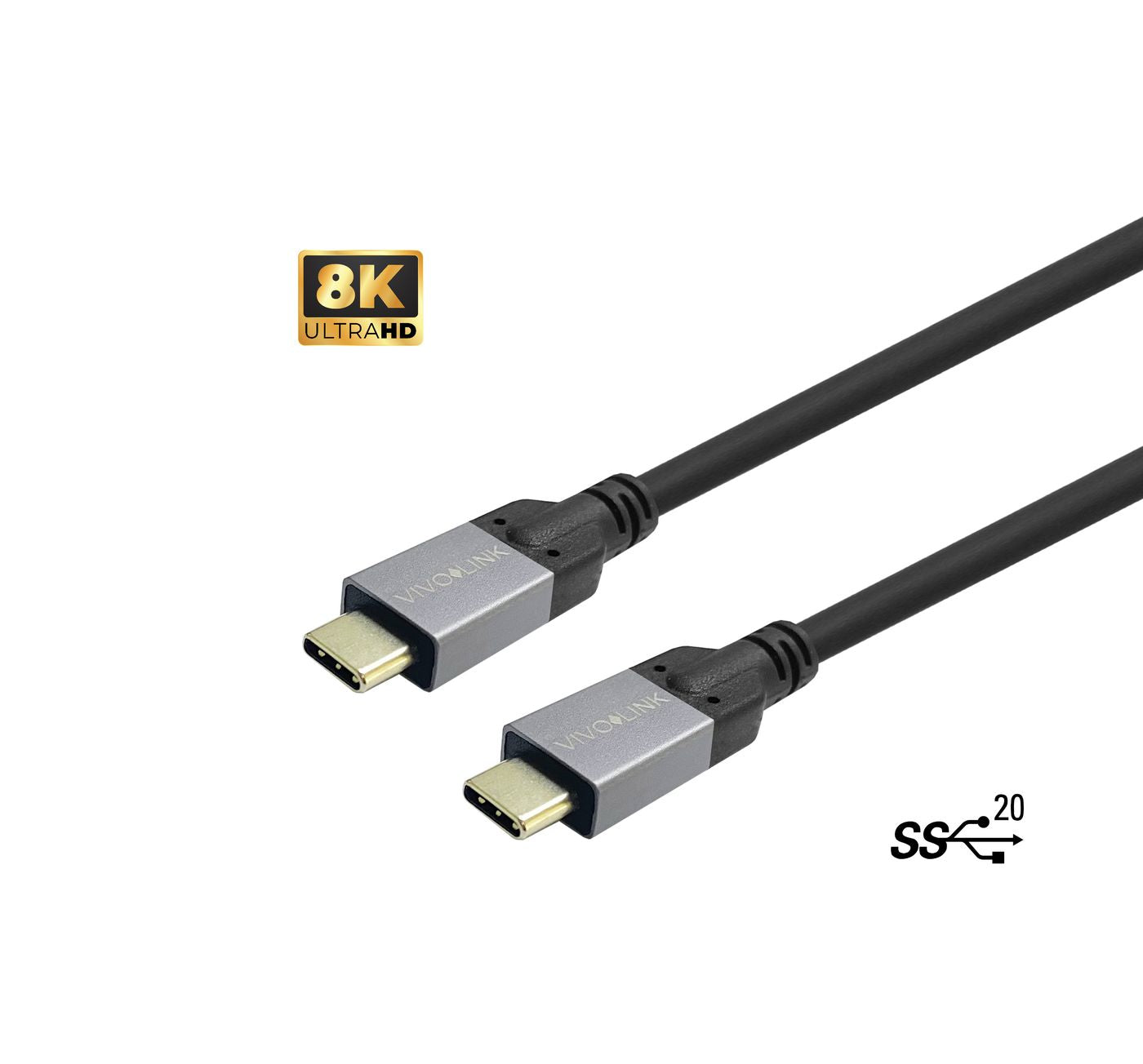 Vivolink USB-C-auf-USB-C-Kabel – PROUSBCMM1, 20 Gbit/s, 1 m