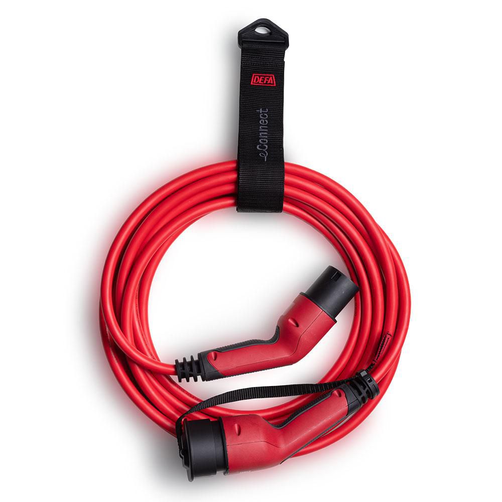 Defa eConnect Rotes Verlängerungskabel, Mode 3 Typ 2, einphasig 7,4 kW 32 A, 5 m