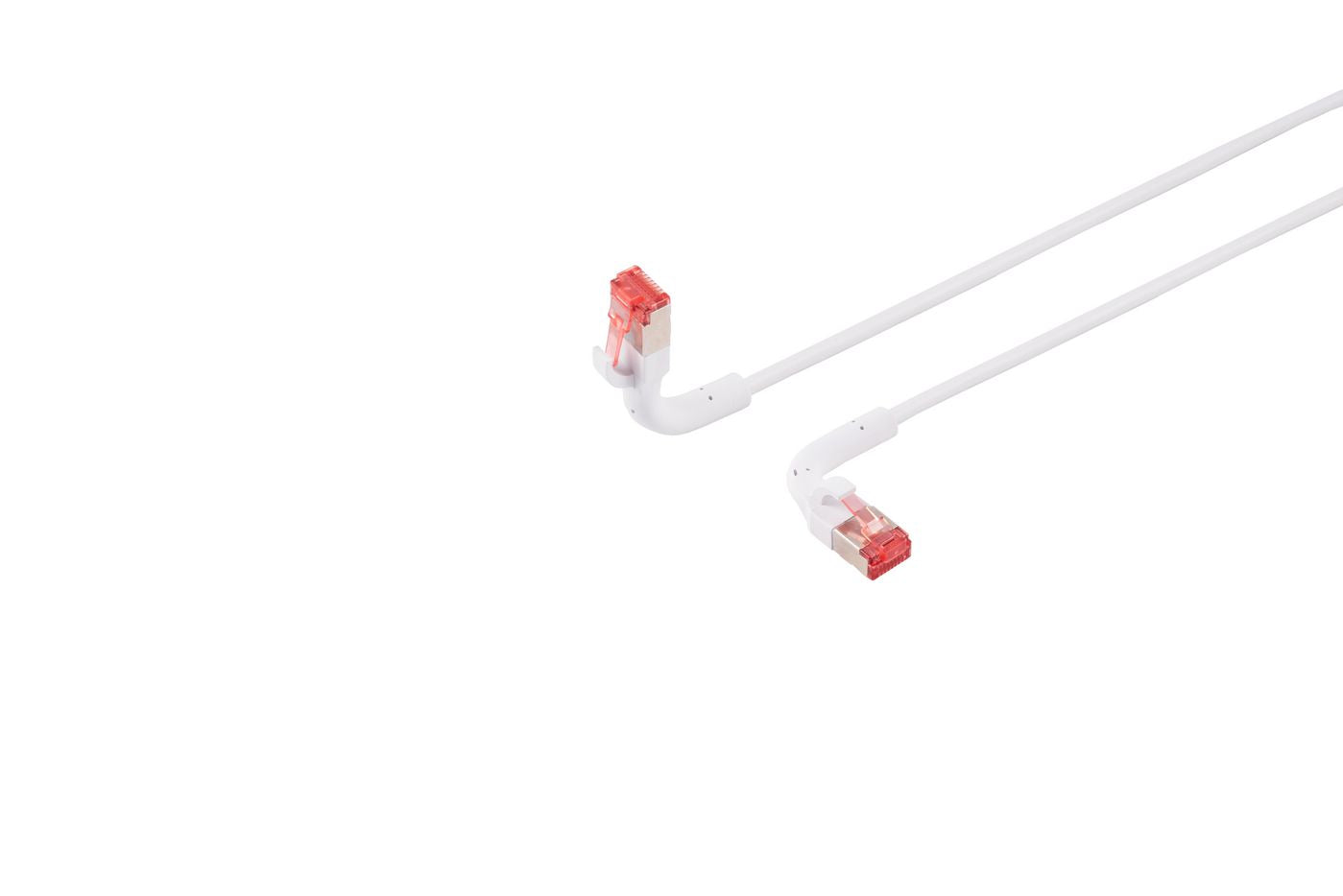 Lanview Netzwerkkabel – Cat6A U/FTP, 7,5 m, Weiss, gewinkelte RJ45-Stecker