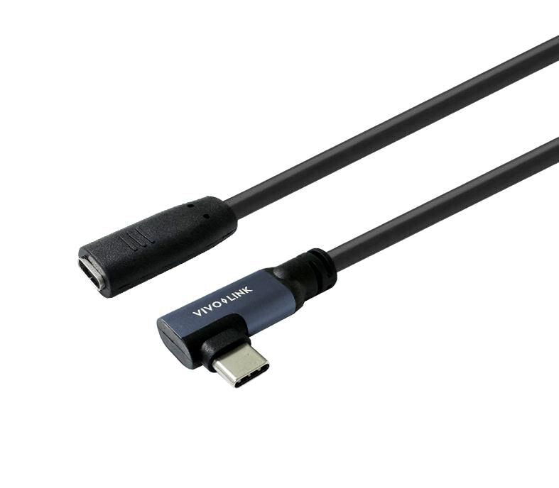 Vivolink USB-C Verlängerungskabel (Stecker auf Buchse) – USB 3.2 Gen 2x2 (20 Gbit/s) – 0,3 m – Abgewinkelt