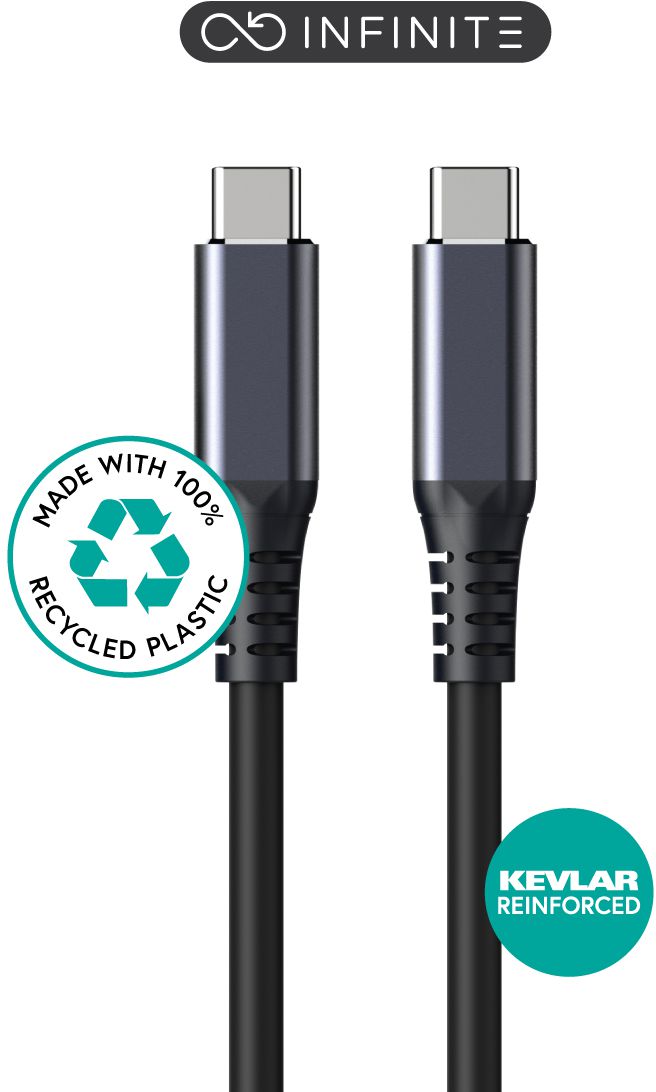 eSTUFF USB-C auf USB-C Kabel – USB4 20 Gbit/s – 2 m – PD 100 W – Schwarz
