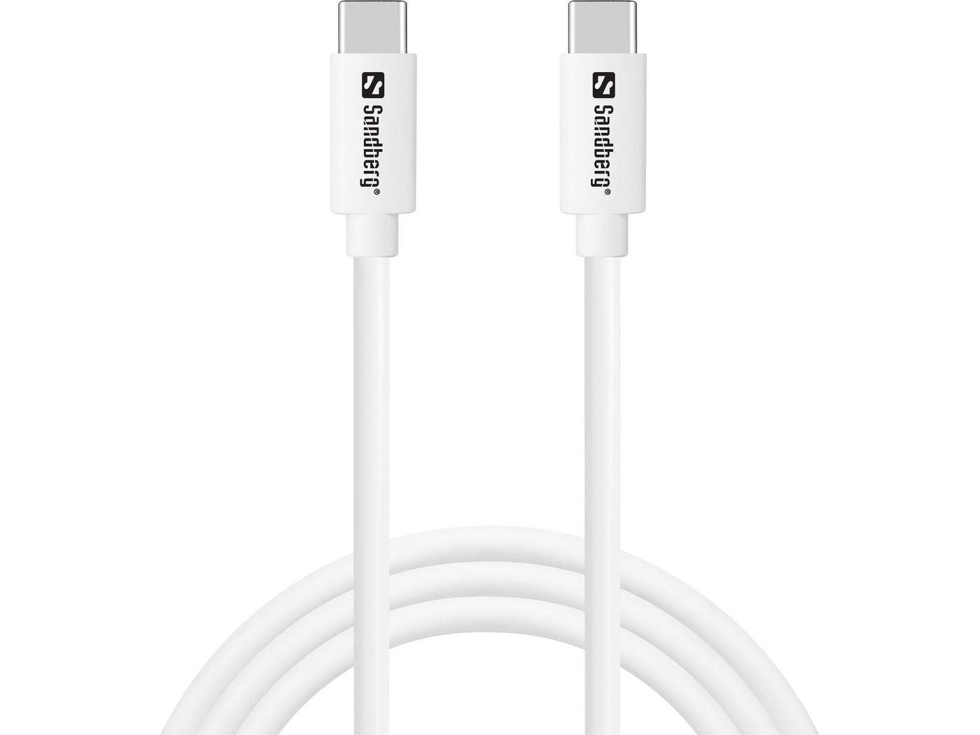 Sandberg USB-C auf USB-C Kabel – USB 2.0 (480 Mbit/s) – 1 m – PD 65 W – Weiss