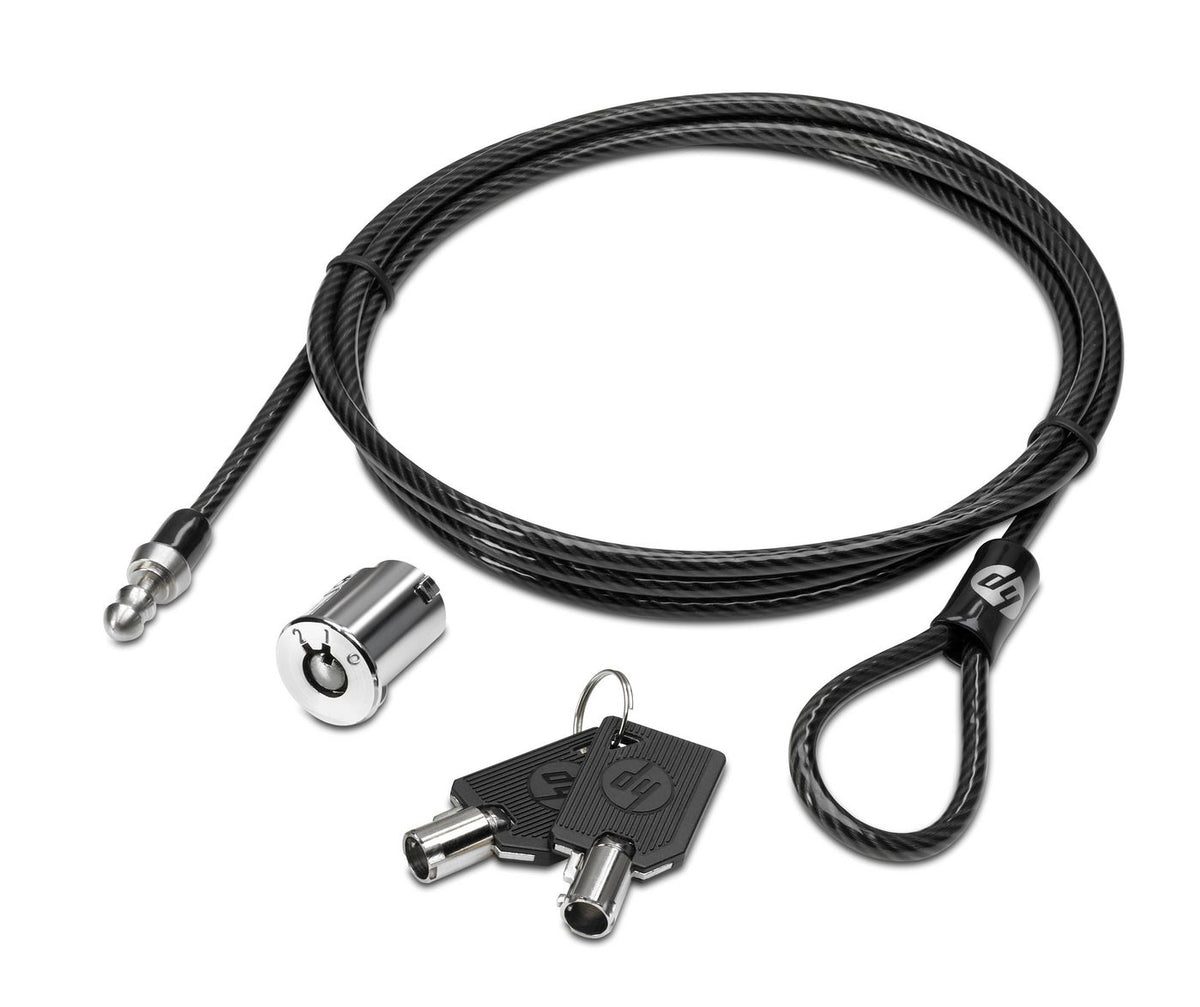 HP Kabelschloss (Master Key) – für Dockingstation, 1,85 m Kabel, Ø 4,5 mm, 2 Schlüssel – Schwarz