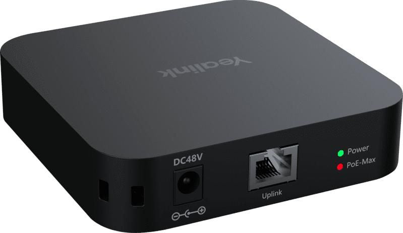 Yealink RCH40 E2 PoE-Injektor – Gigabit Ethernet (10/100/1000), PoE/PoE+ (IEEE 802.3af/802.3at), 48 V DC, 2 A