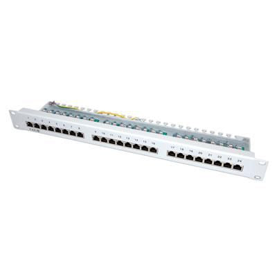VALUE 19" Patchpanel – Kat.5e, 24× Ports, geschirmt (STP), Krone LSAplus, lichtgrau