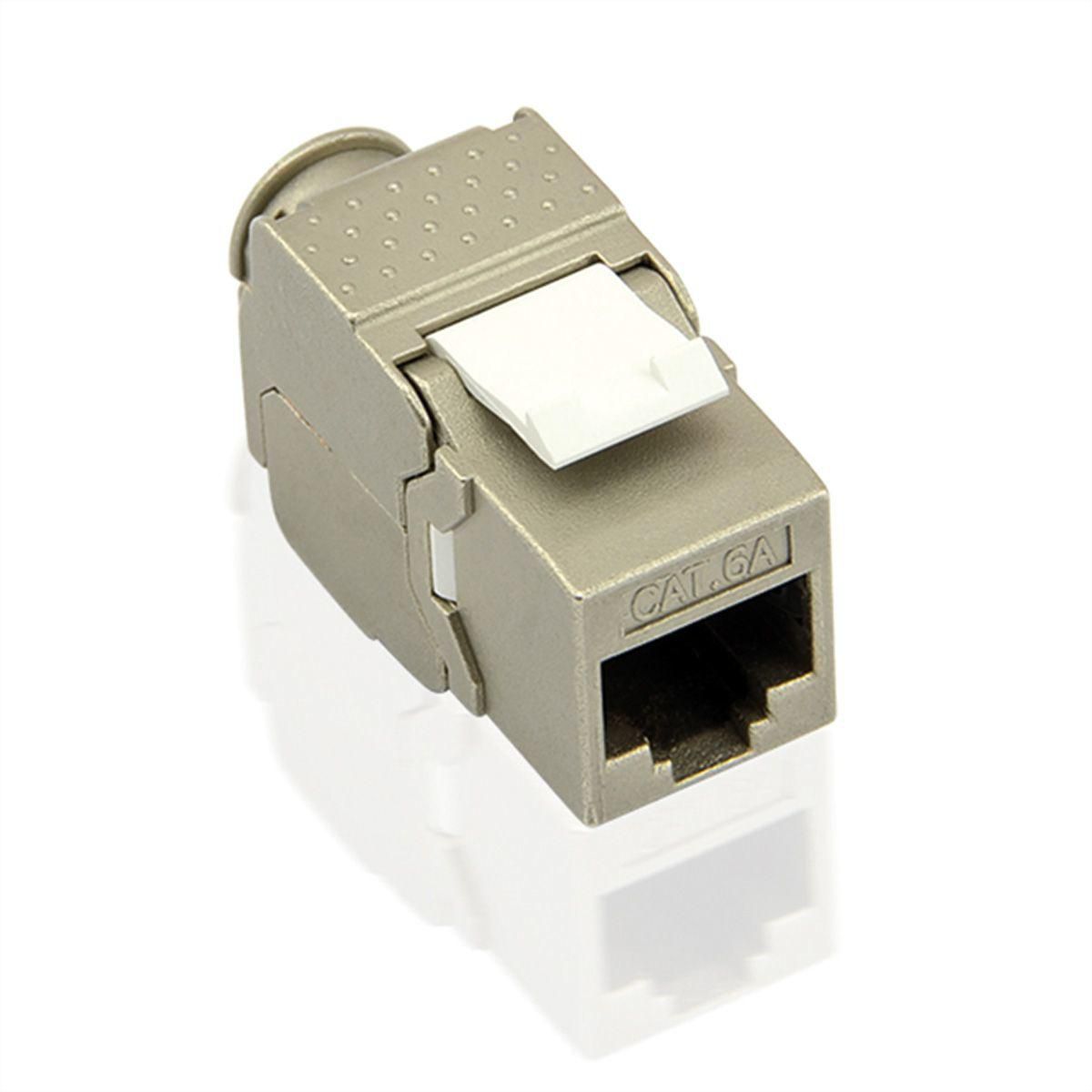 VALUE 26.99.0375 RJ-45-Kupplung – Cat6a STP, Buchse (gerade), Silber, 10er-Pack