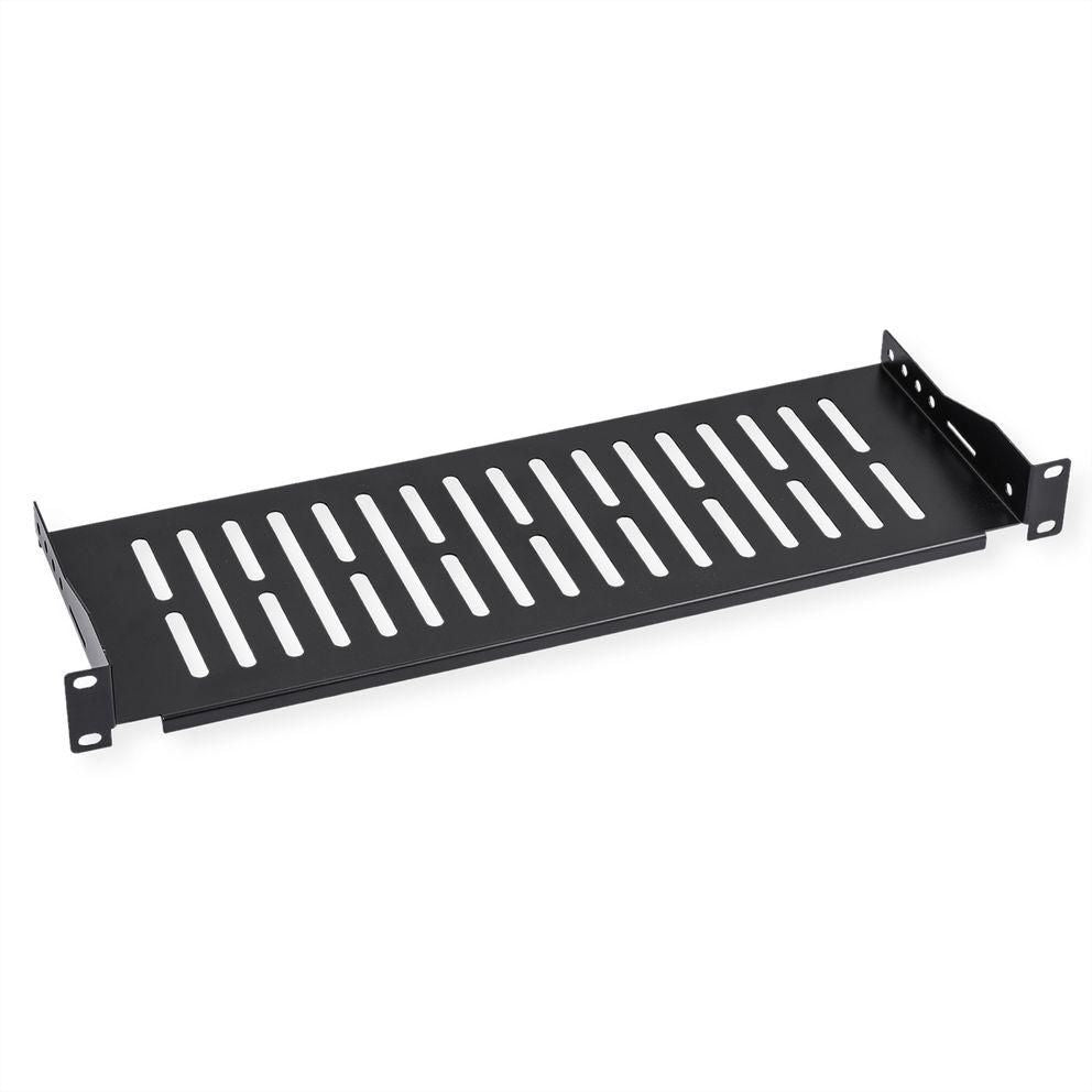 VALUE Rack-Regalboden 19" – Festeinbau – 1U – 485 × 150 × 44 mm – 10 kg – Schwarz – 1 Stk.