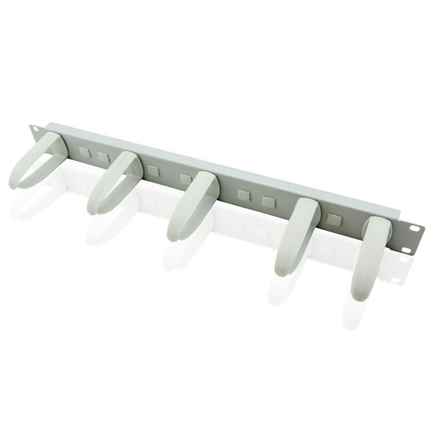 VALUE Kabelhalter, 5 Ringe, 1U, 1 Stück – Grau